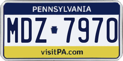 PA license plate MDZ7970