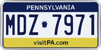 PA license plate MDZ7971