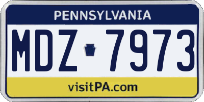 PA license plate MDZ7973