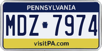 PA license plate MDZ7974