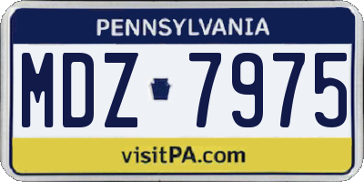 PA license plate MDZ7975