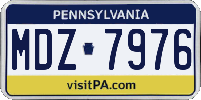 PA license plate MDZ7976