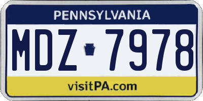 PA license plate MDZ7978