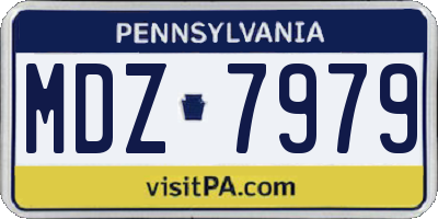 PA license plate MDZ7979