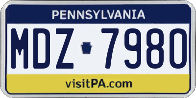 PA license plate MDZ7980