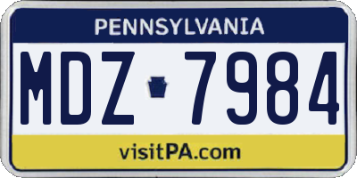 PA license plate MDZ7984