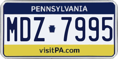 PA license plate MDZ7995