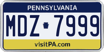 PA license plate MDZ7999