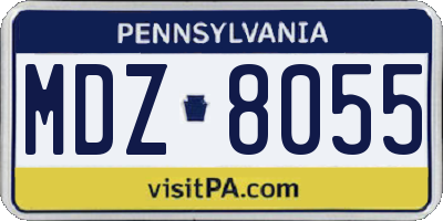 PA license plate MDZ8055