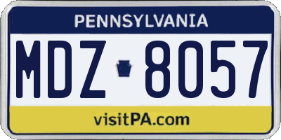 PA license plate MDZ8057