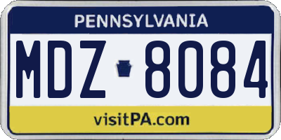 PA license plate MDZ8084