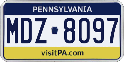 PA license plate MDZ8097
