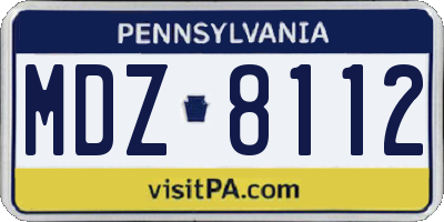 PA license plate MDZ8112