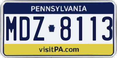 PA license plate MDZ8113