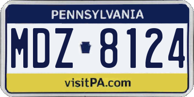PA license plate MDZ8124