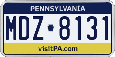 PA license plate MDZ8131