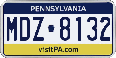 PA license plate MDZ8132