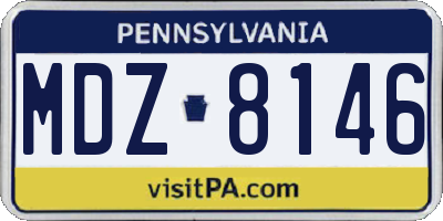 PA license plate MDZ8146