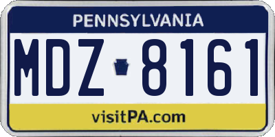 PA license plate MDZ8161