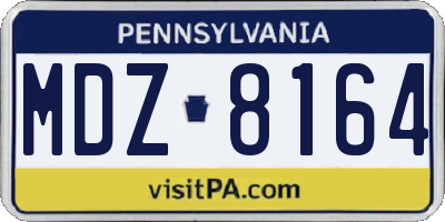 PA license plate MDZ8164