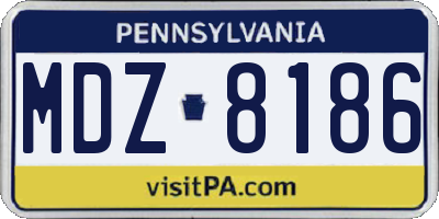 PA license plate MDZ8186