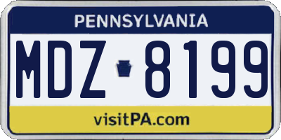 PA license plate MDZ8199