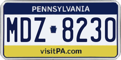 PA license plate MDZ8230