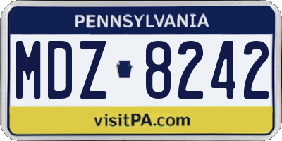 PA license plate MDZ8242