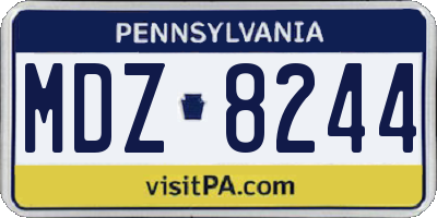 PA license plate MDZ8244