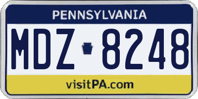 PA license plate MDZ8248