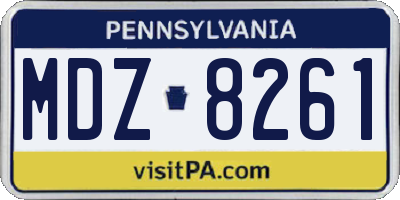 PA license plate MDZ8261