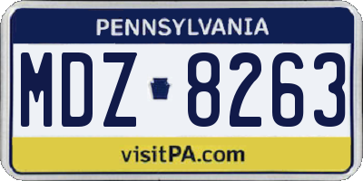 PA license plate MDZ8263