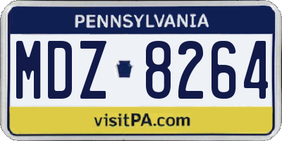PA license plate MDZ8264