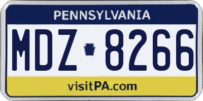 PA license plate MDZ8266