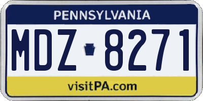PA license plate MDZ8271