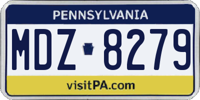 PA license plate MDZ8279
