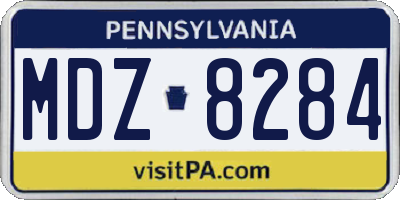 PA license plate MDZ8284