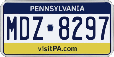 PA license plate MDZ8297