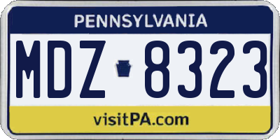 PA license plate MDZ8323