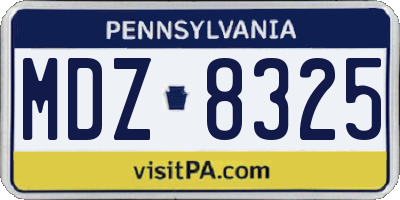 PA license plate MDZ8325