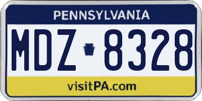 PA license plate MDZ8328