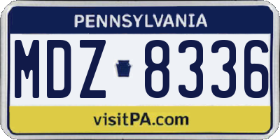 PA license plate MDZ8336