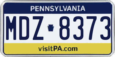 PA license plate MDZ8373