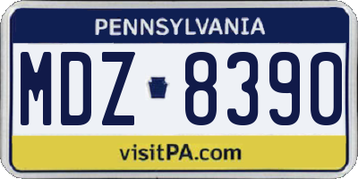 PA license plate MDZ8390
