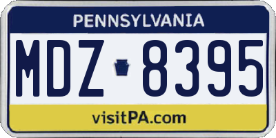 PA license plate MDZ8395