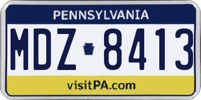 PA license plate MDZ8413