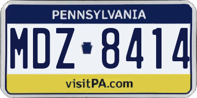 PA license plate MDZ8414