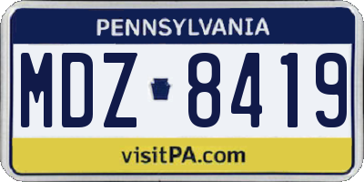 PA license plate MDZ8419