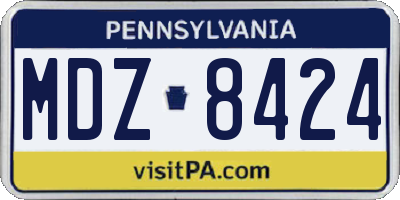 PA license plate MDZ8424