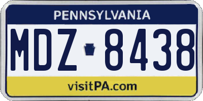 PA license plate MDZ8438